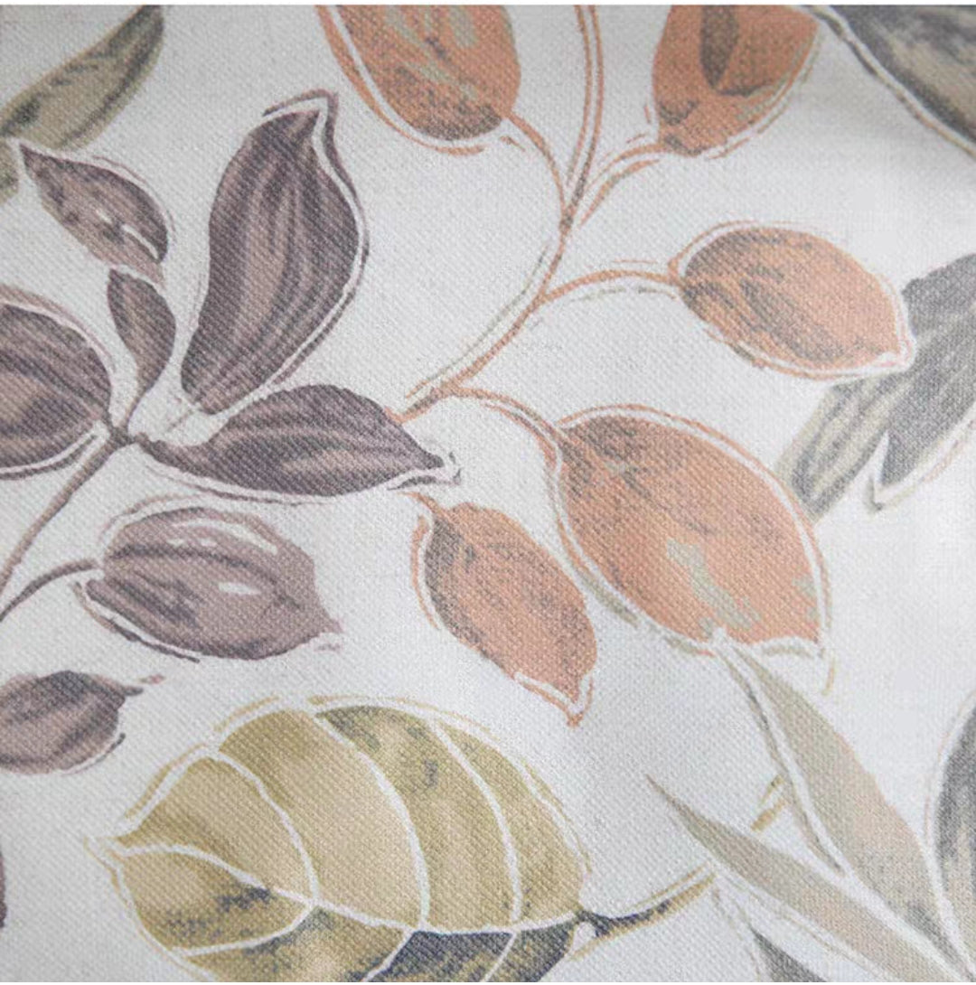 Garden Leaves Linen Cotton Custom Curtain