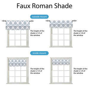 Custom Size Faux Roman Shade Flat Roman Shade Valance Fake Roman Shade Valance- Pattern # GLT-64