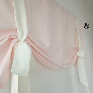 Pink Tie Up Valance, Kitchen Valance, Farmhouse Valance, Nursery Room Valance, Kitchen Curtain, Country Valance, White tie