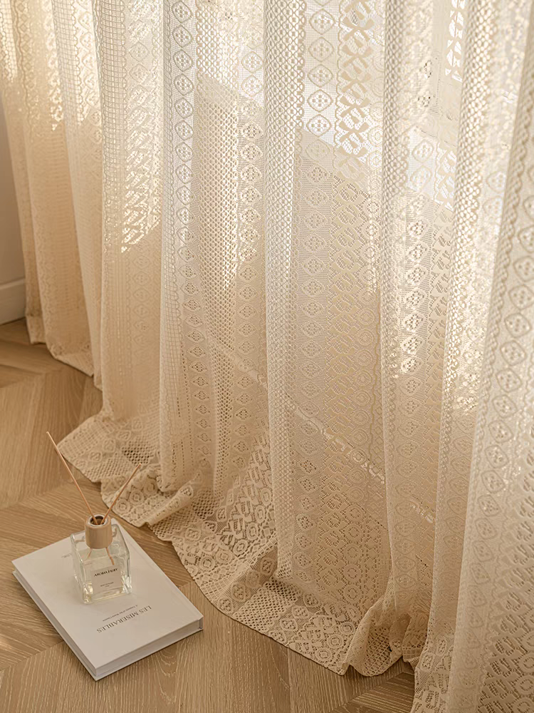 Hollow Lace Custom Sheer Curtain