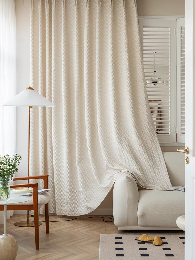Heavy Cream Linen Cotton Custom Curtain
