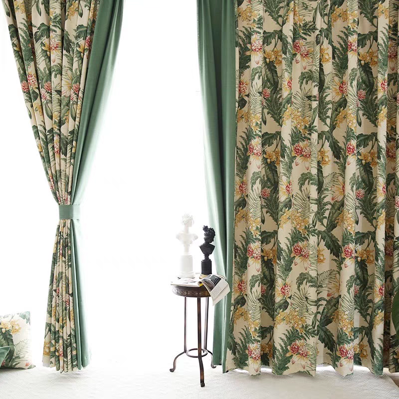 Mira Flower Linen Cotton Custom Curtain