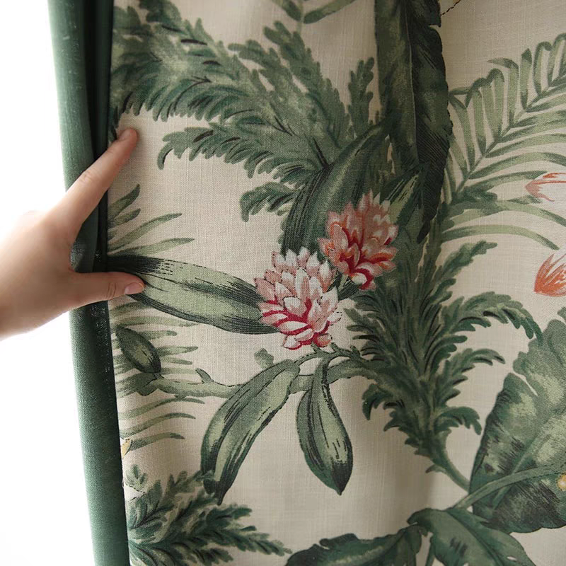 Mira Flower Linen Cotton Custom Curtain